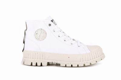 Zapatillas Palladium PALLASHOCK MID ORGANIC Hombre Blancas | Costa Rica-05841